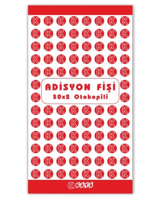 Otokopili Adisyon Sipariş Fişi Seri Nolu 7,5x14 cm 2 Nüsha (Cep Boy) Otokopili